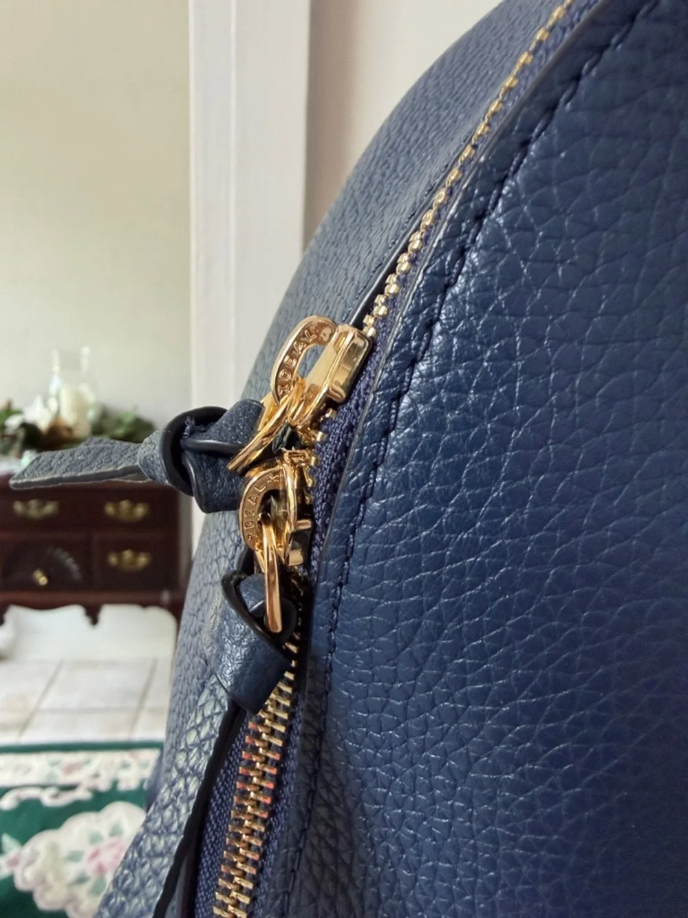 EUC Tory Burch Navy Thea Pebbled Leather Backpack